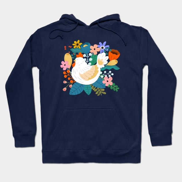 A Cheerful Chicken In A Sunny Garden Hoodie by LittleBunnySunshine